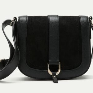 Mix-Media Faux Leather Bag